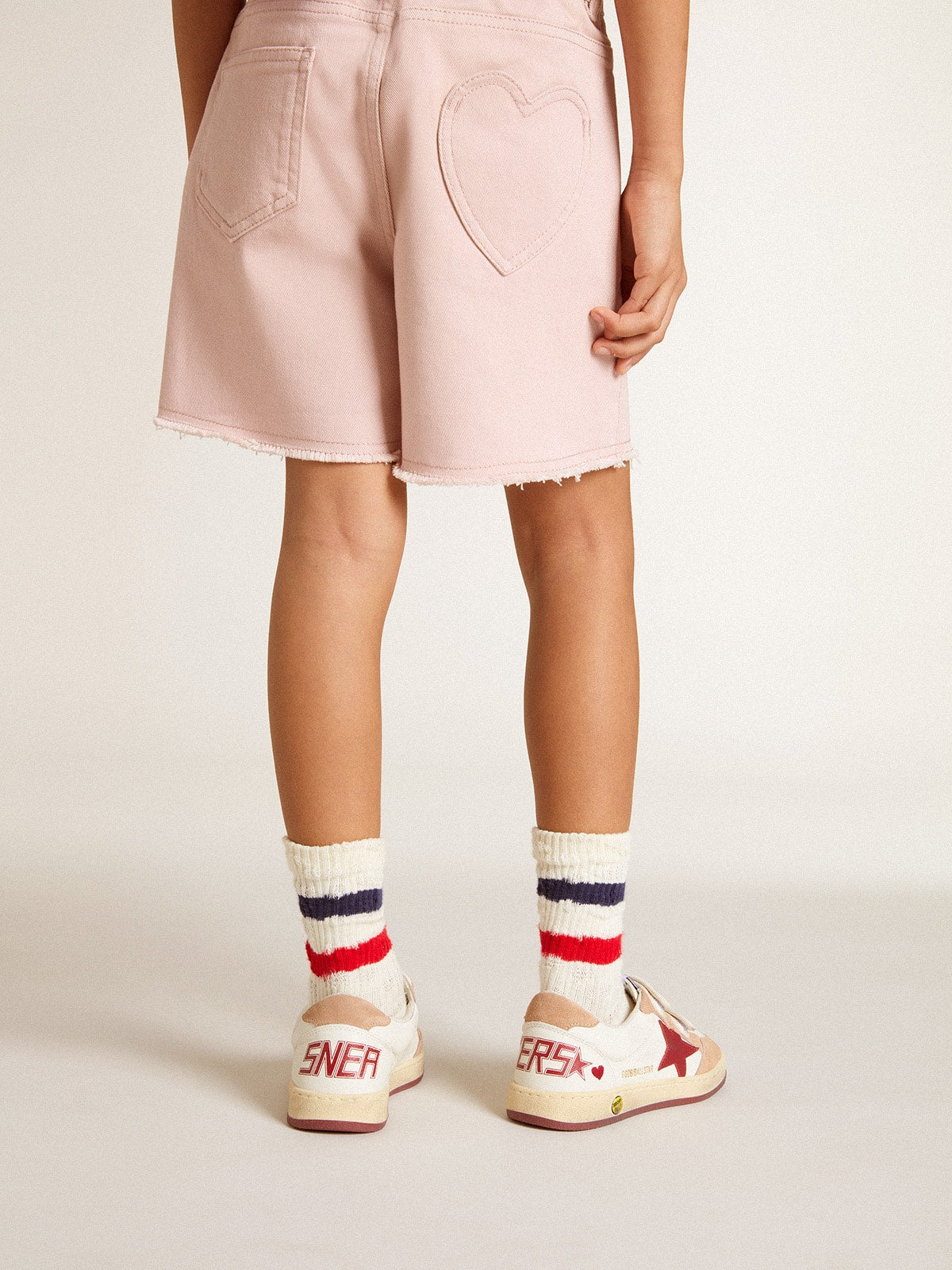 Ball Star Young in nappa with nappa star and pink suede heel tab