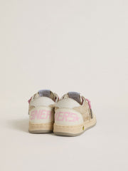 Young Ball Star in pearl suede with leather star and heel tab