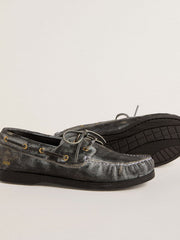 Young Cruise loafer in black distressed leather