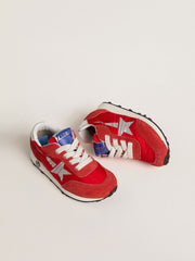 Young Marathon in red nylon with printed star and leather heel tab