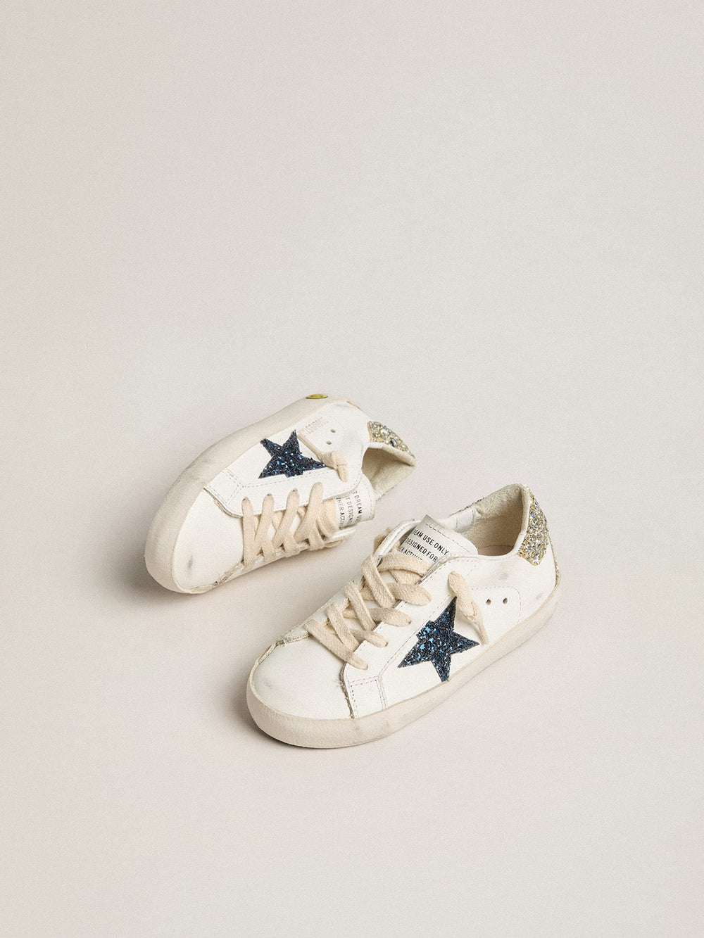 Young Super-Star in leather with glitter star and heel tab