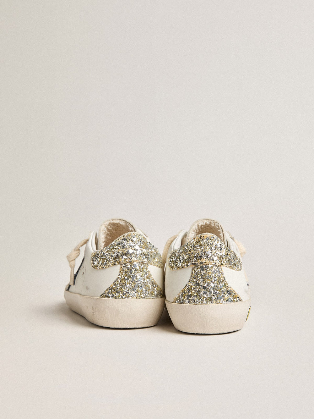 Young Super-Star in leather with glitter star and heel tab