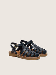 Young Maxime sandals in navy-blue leather