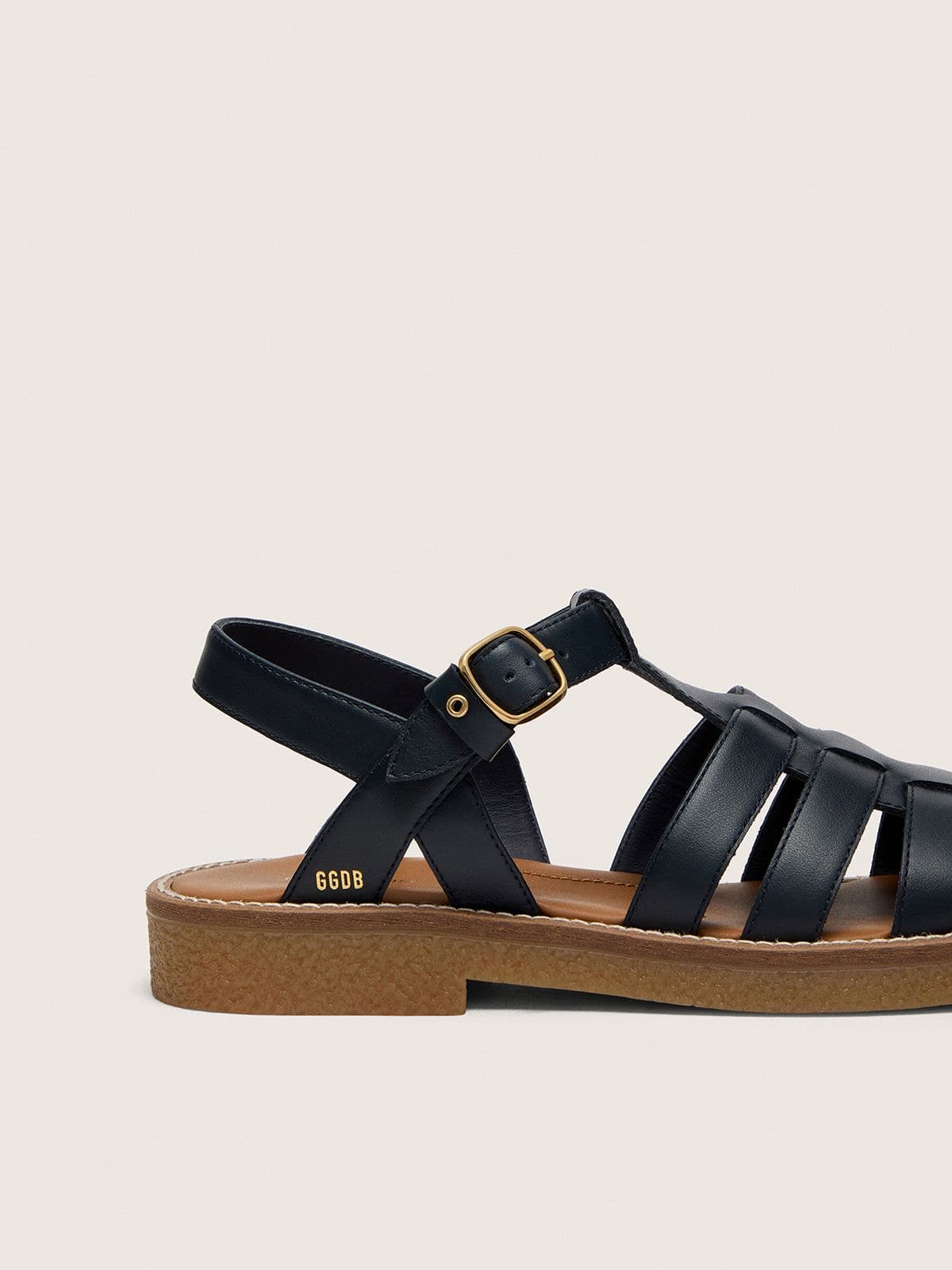 Young Maxime sandals in navy-blue leather