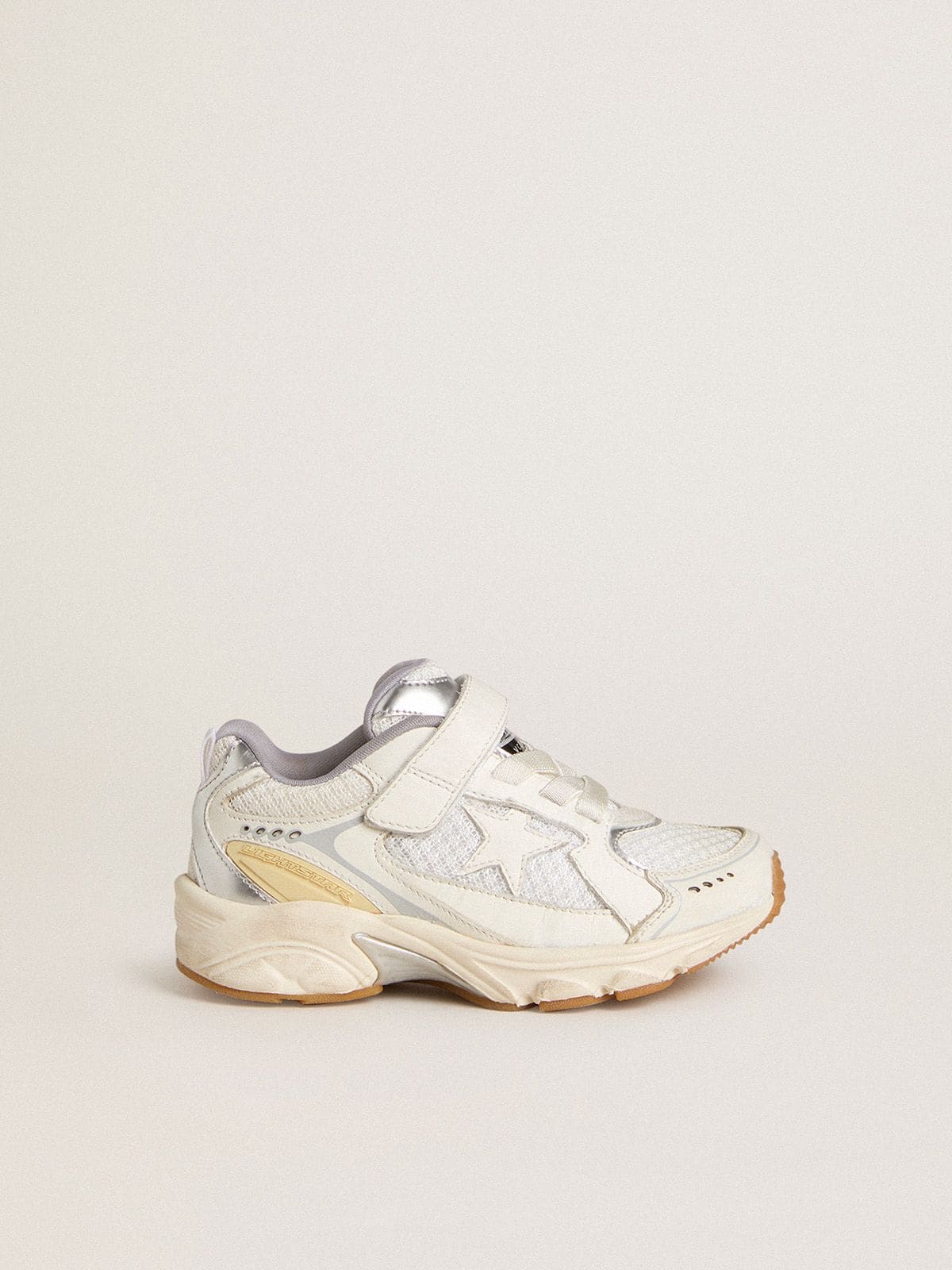 Young Lightstar in white leather and mesh with white leather star