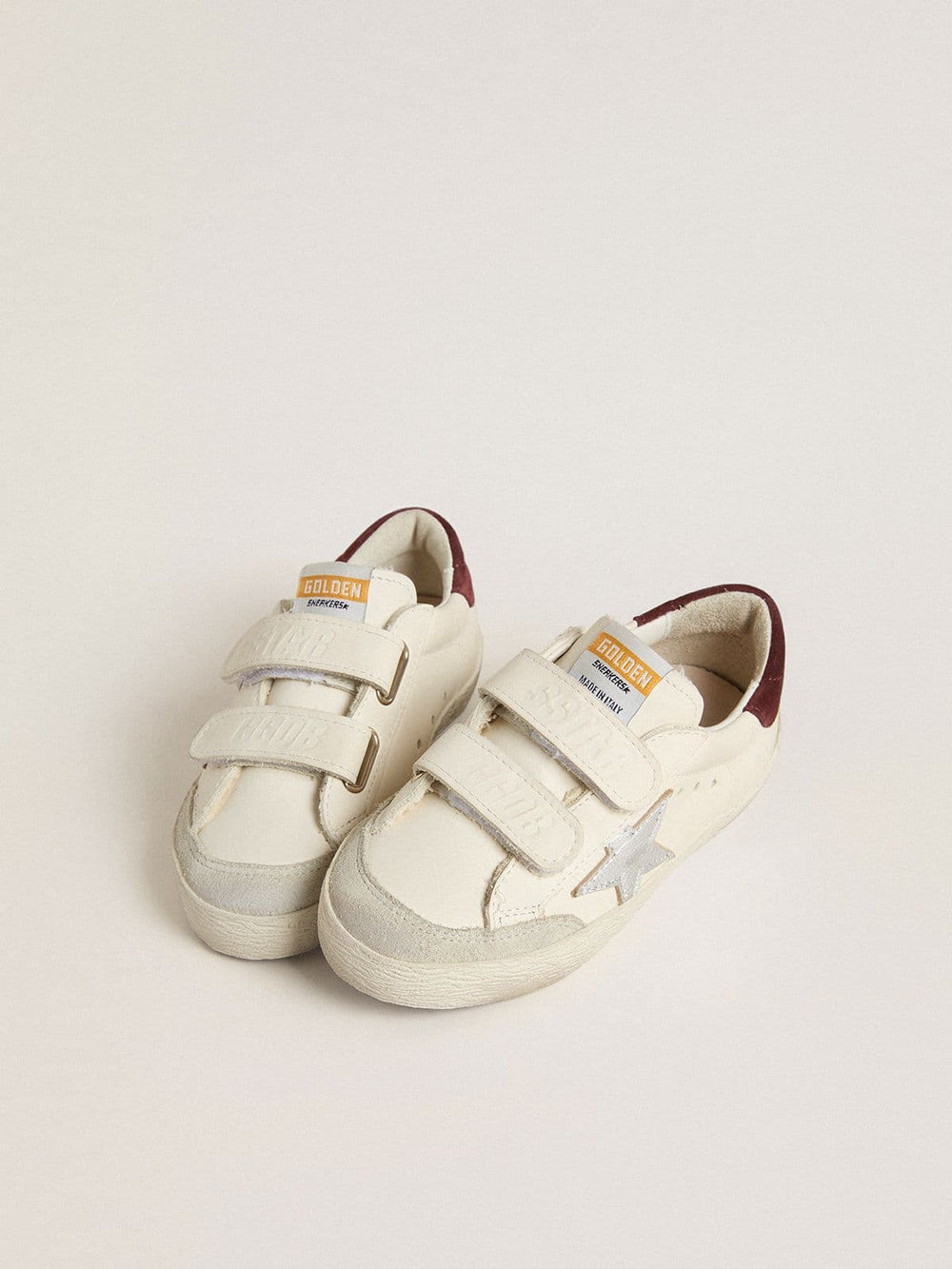 Teen Old School with silver metallic leather star and purple suede heel tab