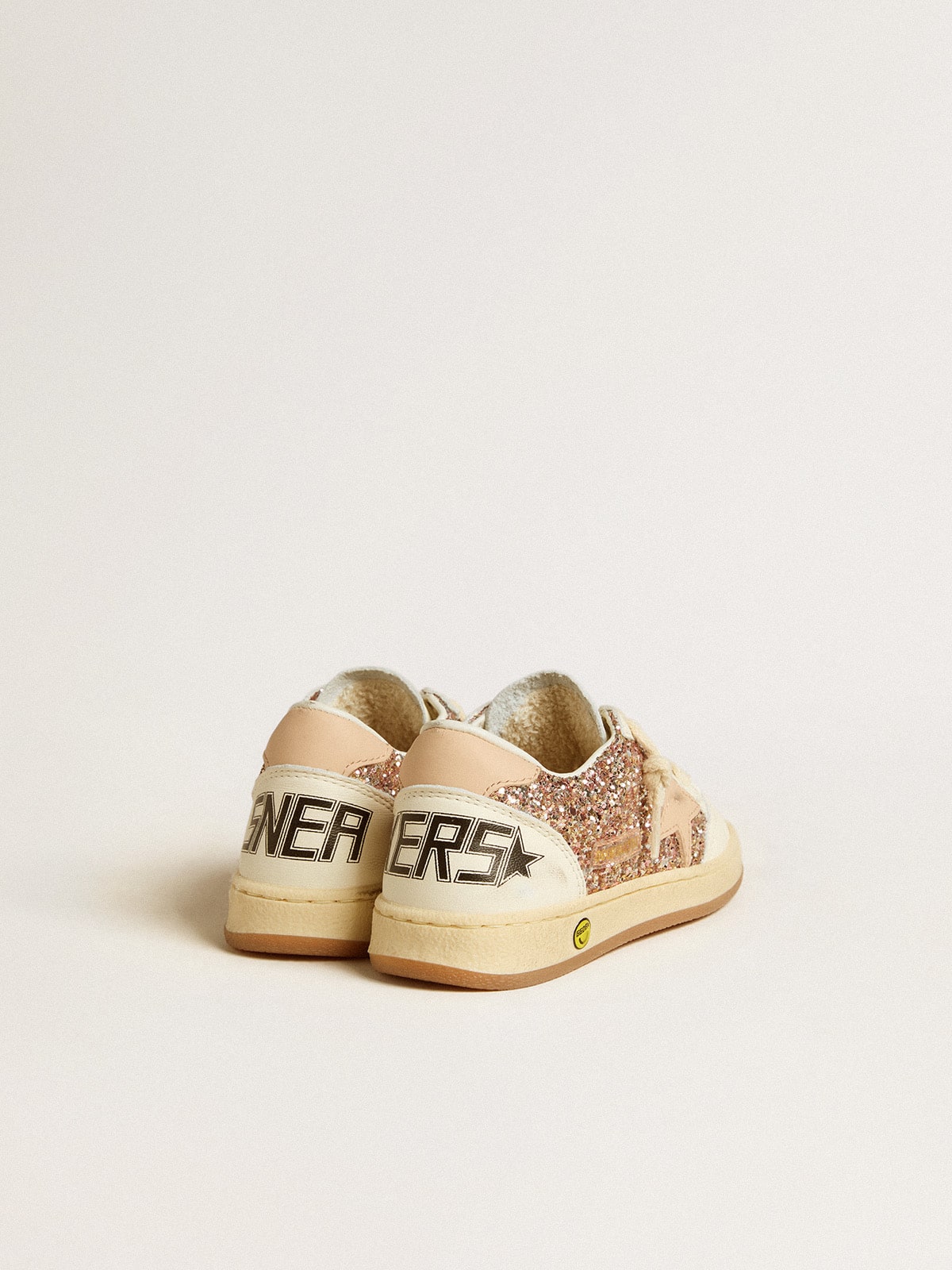 Ball Star Young in glitter and nappa with leather star and heel tab