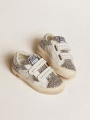 Bio-based May Teen in glitter with silver star and heel tab