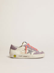 Young Super-Star with silver glitter star and lilac suede inserts