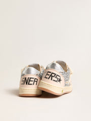 Young Ball Star in glitter with silver metallic leather heel tab