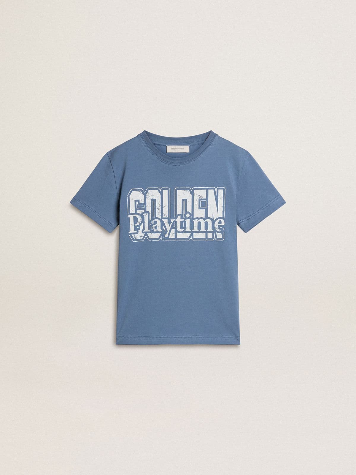 Boys' blue T-shirt with white print