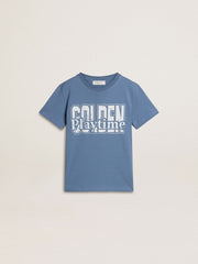 Boys' blue T-shirt with white print