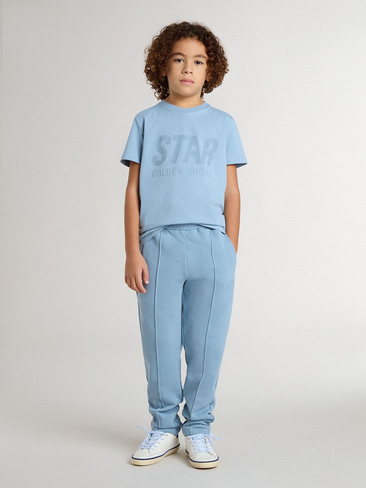 Boys' light blue T-shirt with print