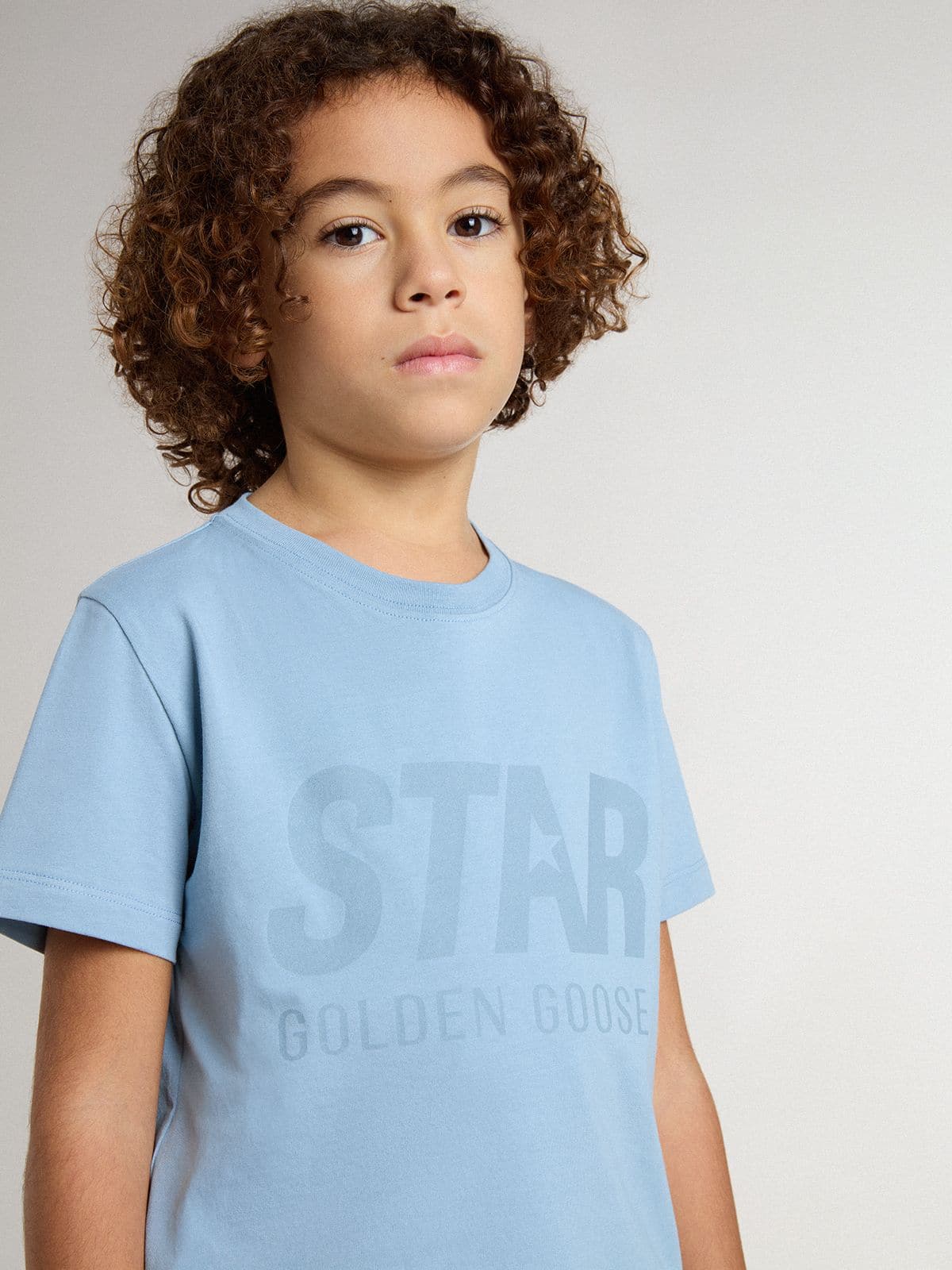 Boys' light blue T-shirt with print
