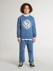 Kids’ blue sweatshirt with white embossed patches