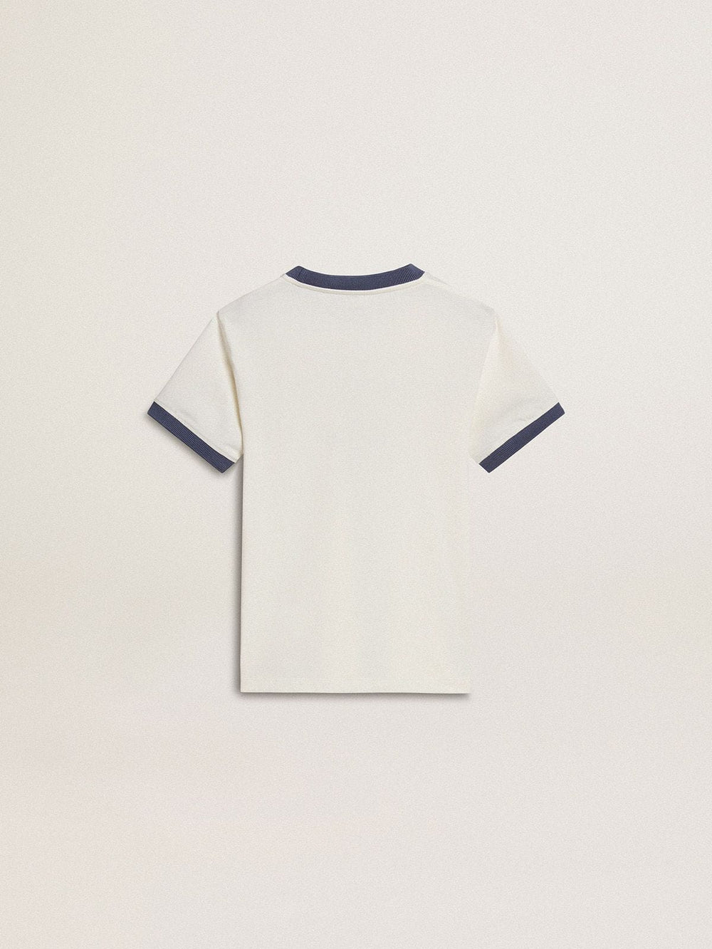 Boys' white T-shirt with blue print