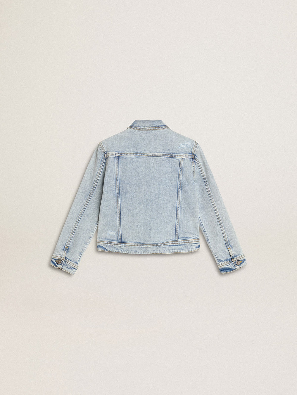 Light denim jacket with embroidery