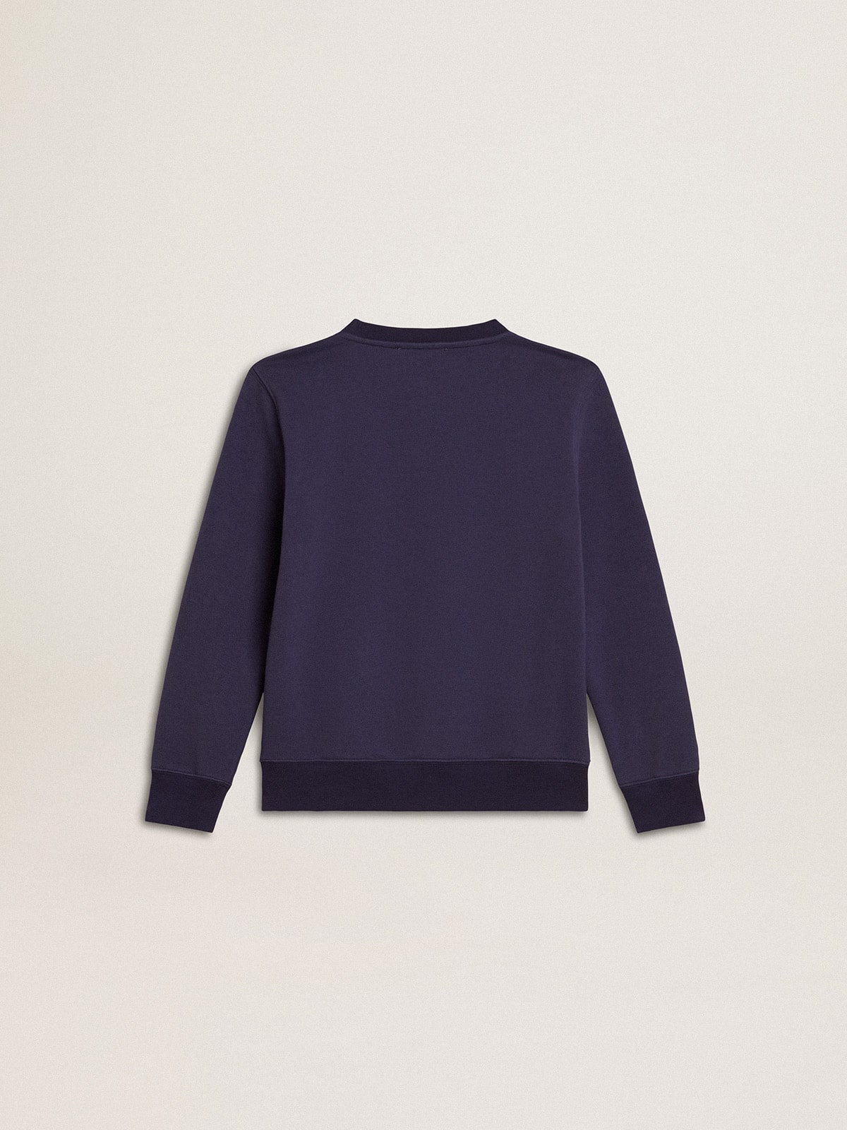 Blue-violet sweatshirt with Golden Goose lettering on the front