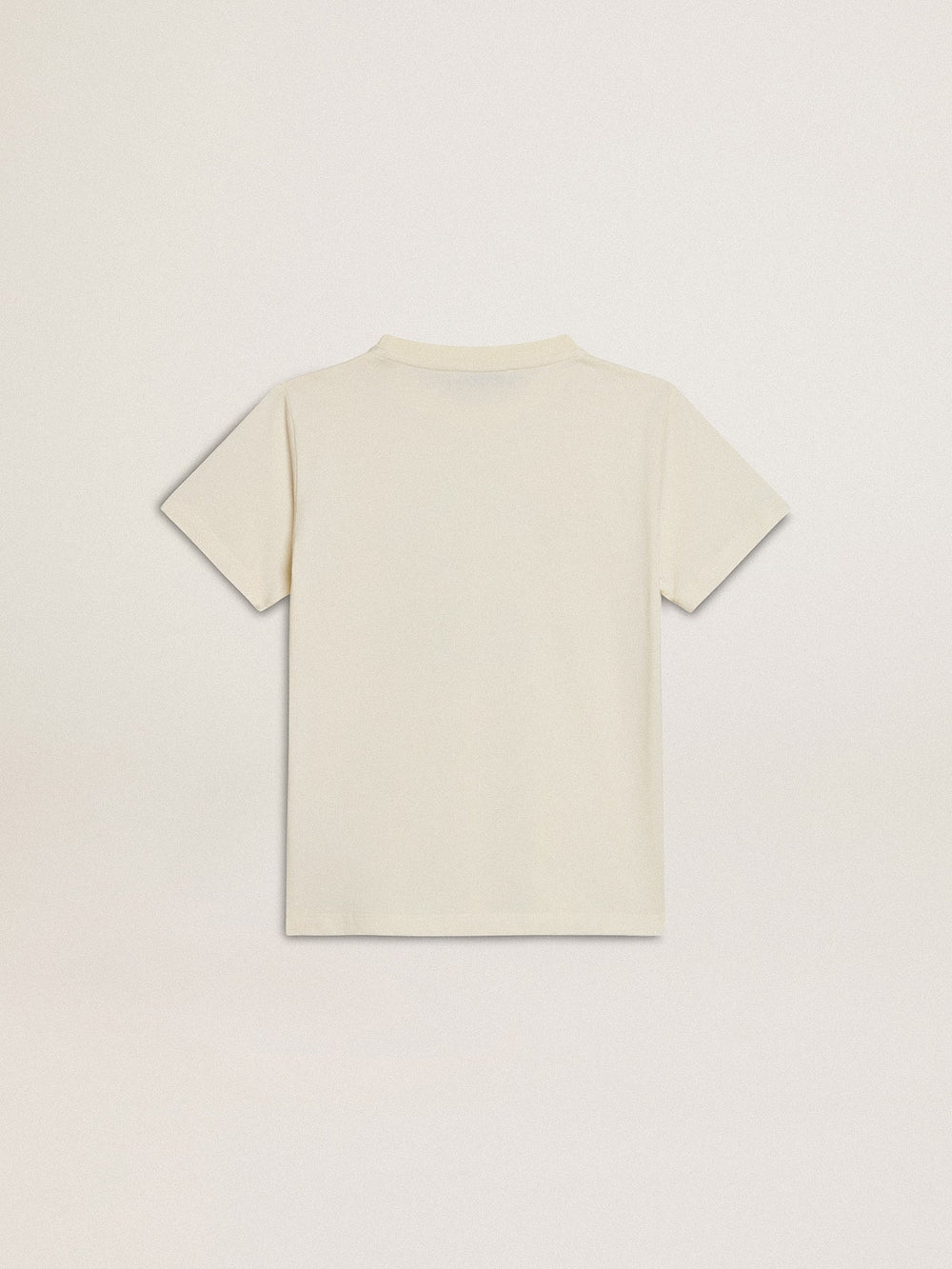 Boys’ T-shirt in worn white with multicolor lettering