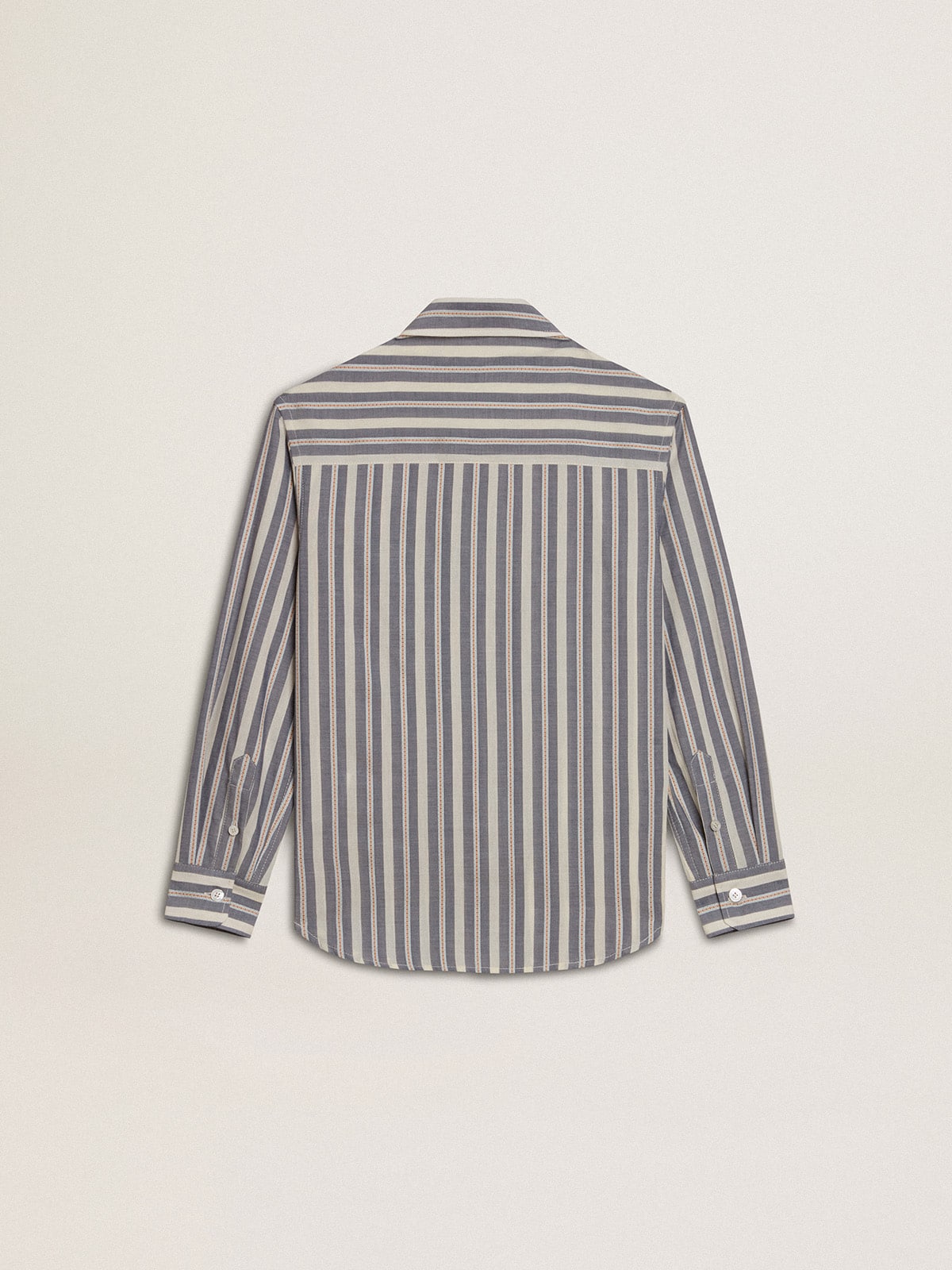 Boys' striped shirt with Golden Dreamers detail on the pocket