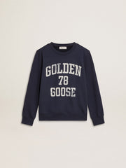 Boys' dark blue sweatshirt with white print