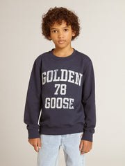 Boys' dark blue sweatshirt with white print
