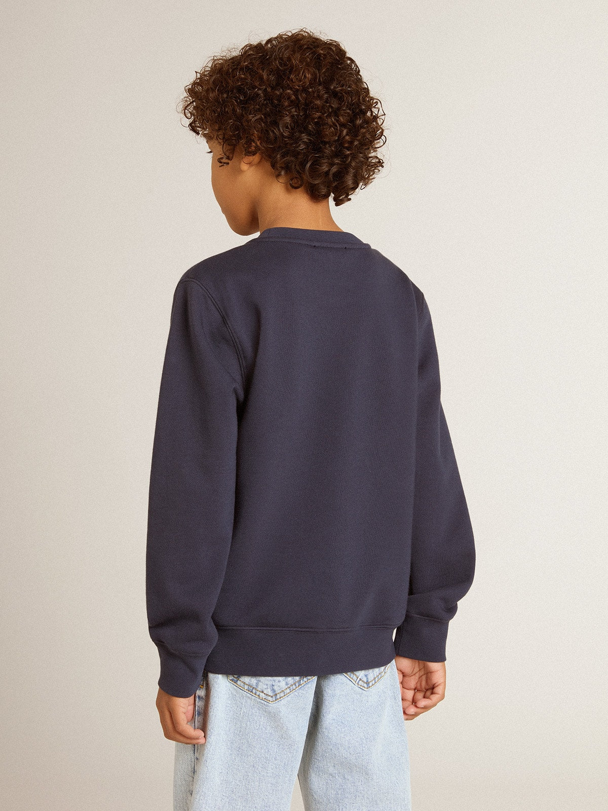 Boys' dark blue sweatshirt with white print