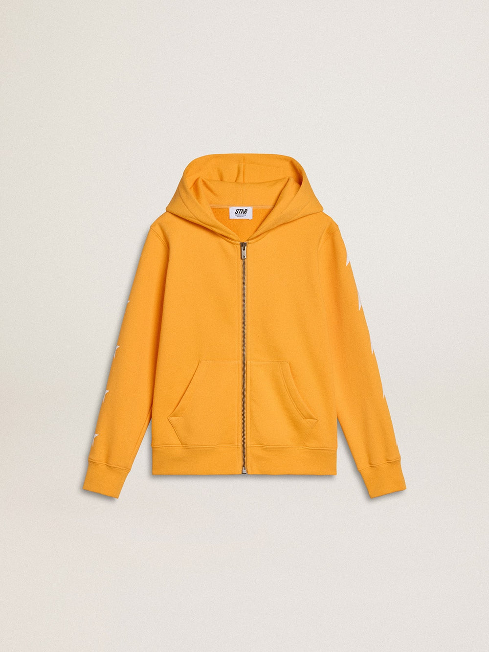 Boys’ orange sweatshirt with zip fastening