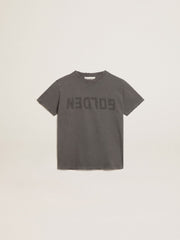 Boys’ T-shirt in gray with distressed treatment