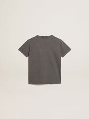 Boys’ T-shirt in gray with distressed treatment