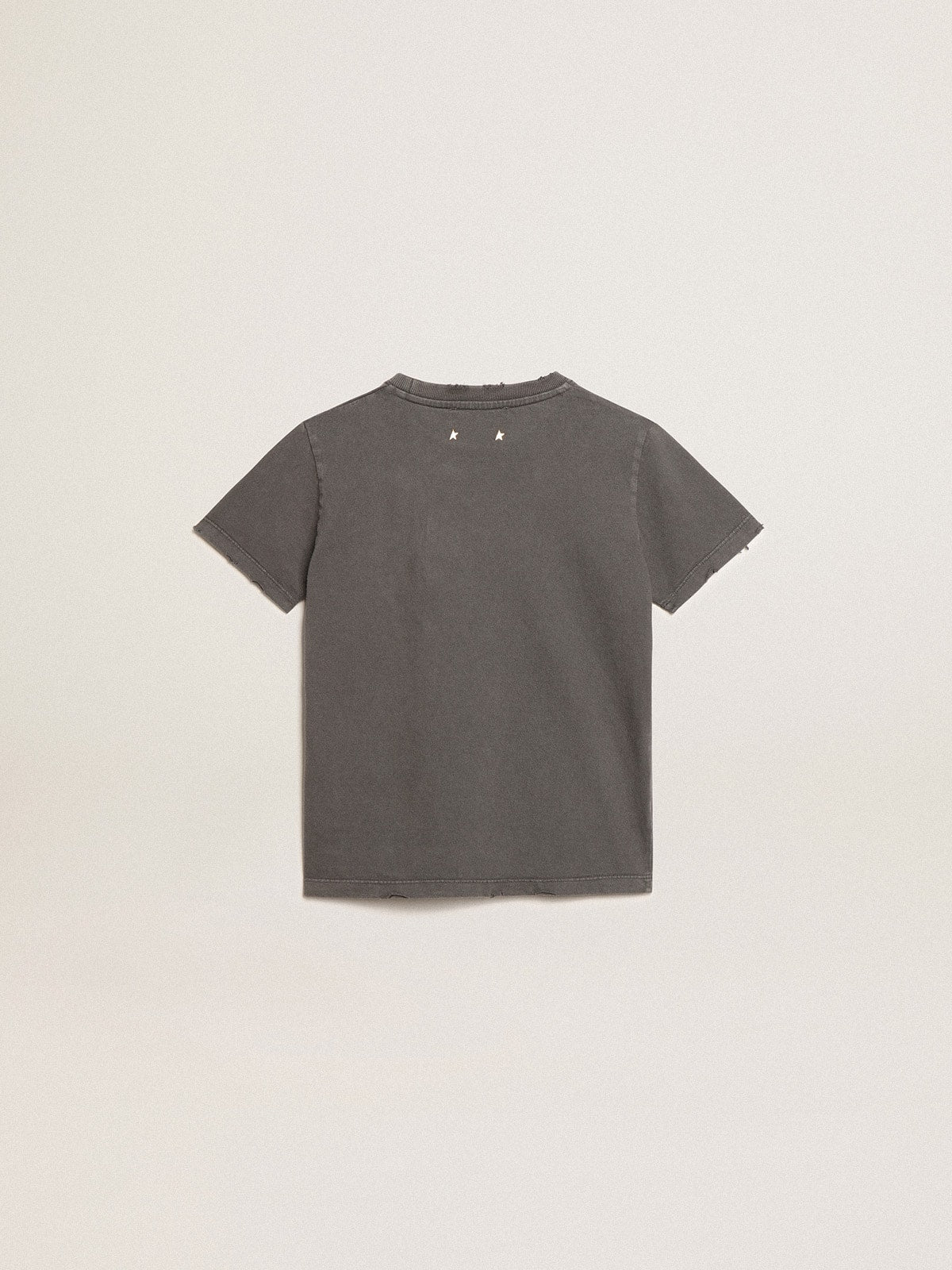 Boys’ T-shirt in gray with distressed treatment