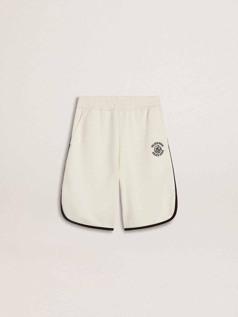 Boy's white shorts with embroidered logo