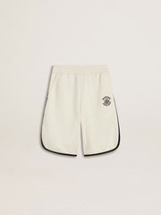 Boy's white shorts with embroidered logo