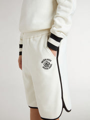 Boy's white shorts with embroidered logo