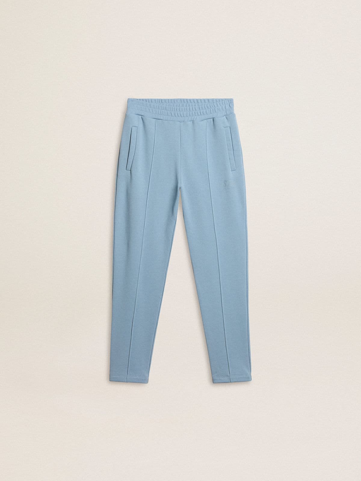 Boys' light blue printed joggers