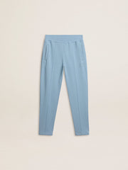 Boys' light blue printed joggers