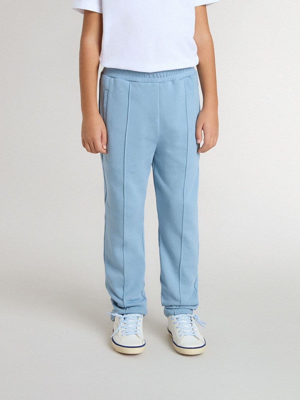 Boys' light blue printed joggers