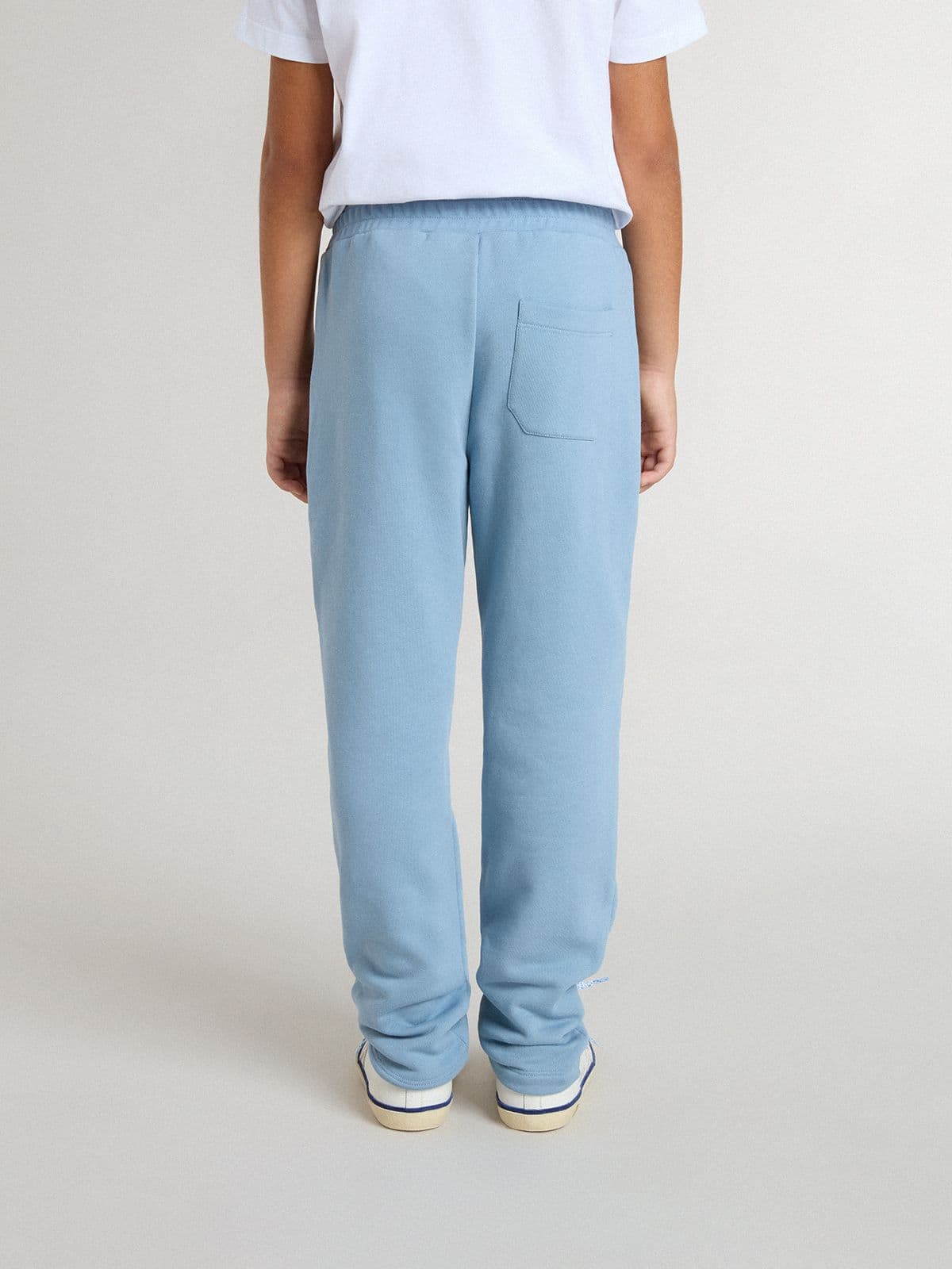 Boys' light blue printed joggers