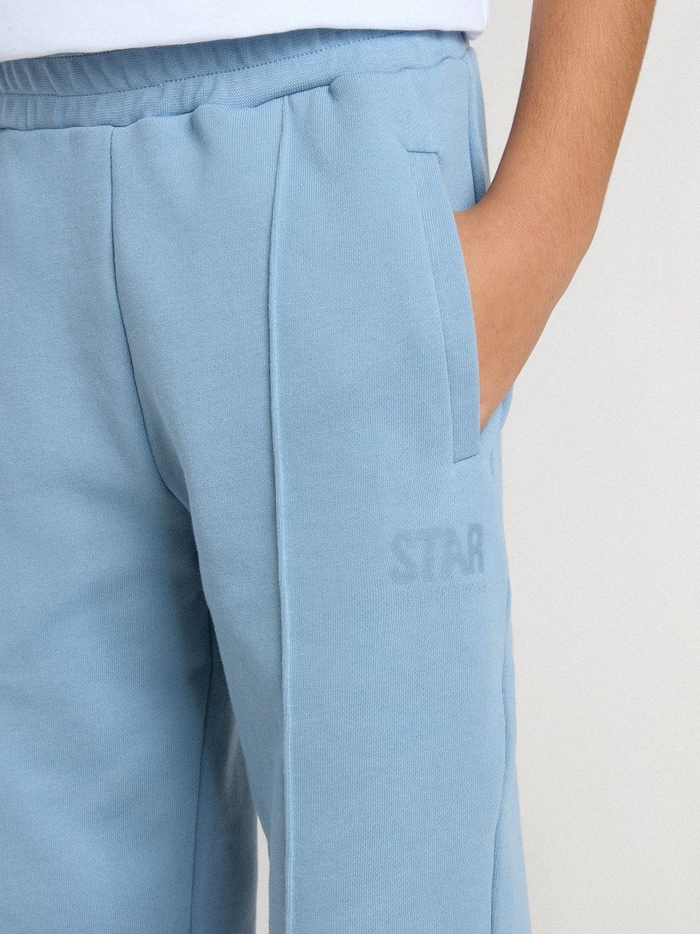 Boys' light blue printed joggers