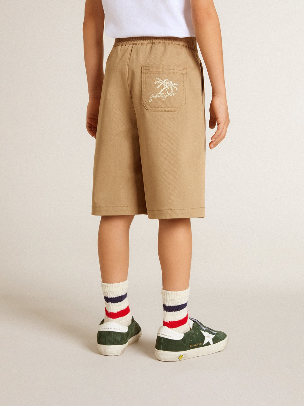 Boys' shorts in beige cotton