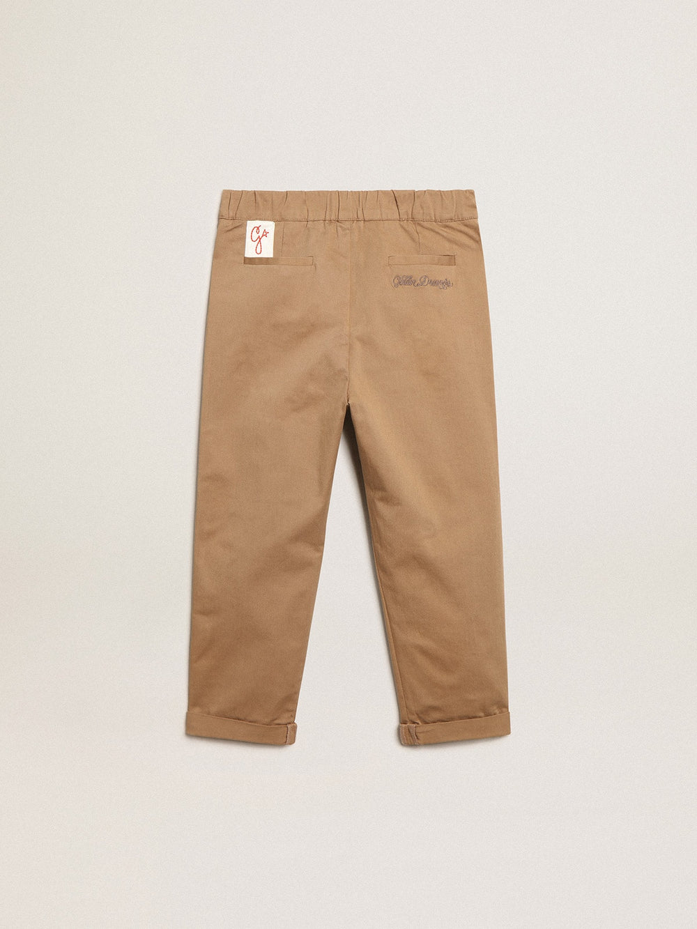 Boys’ chinos in caramel cotton