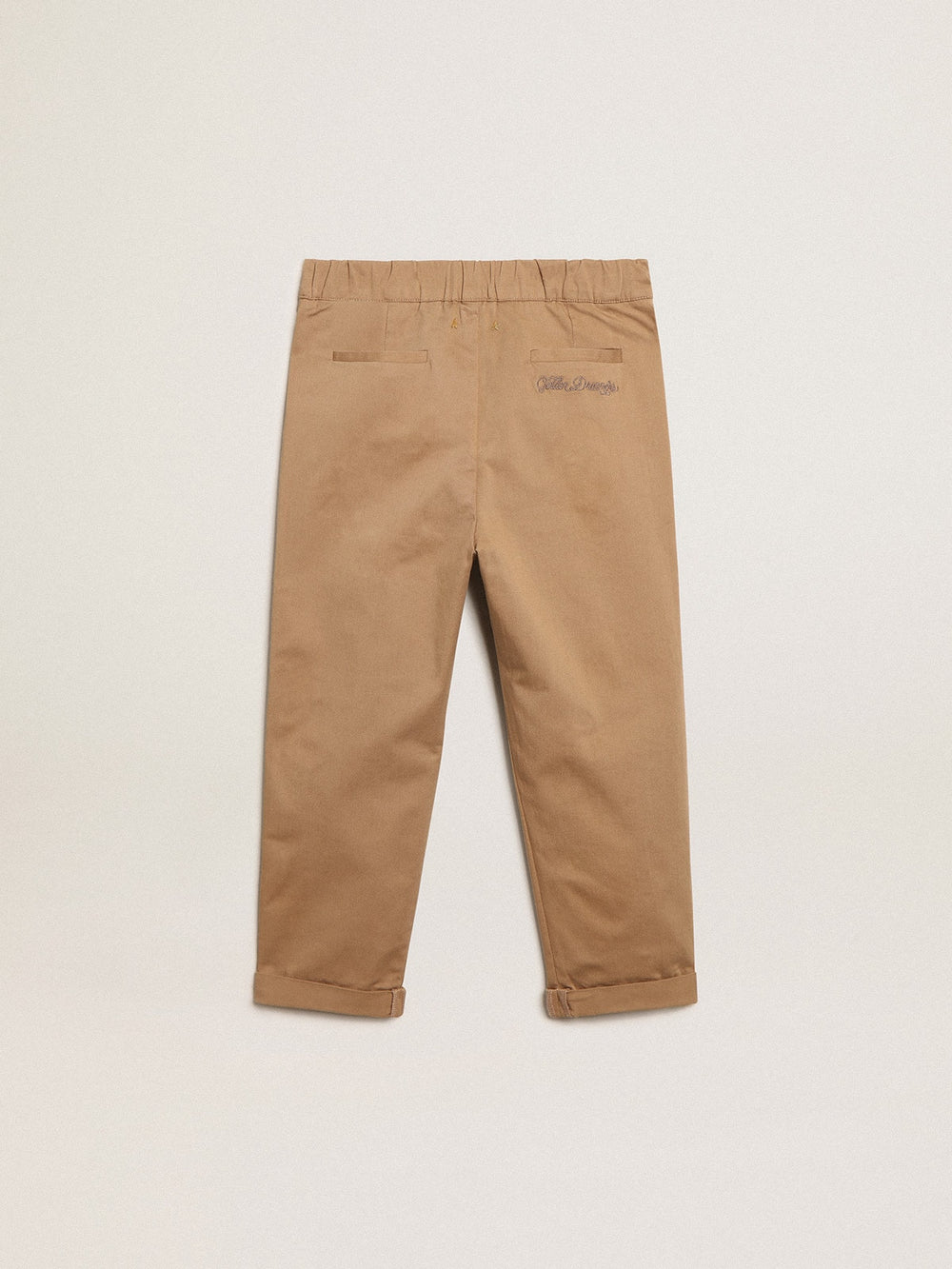 Boys’ chinos in caramel cotton
