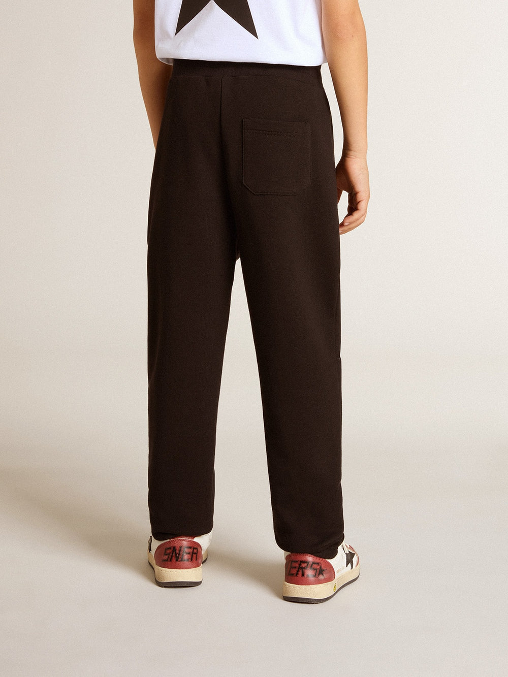 Boys’ black joggers with white stars