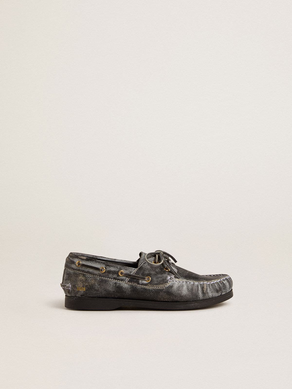 Junior Cruise loafer in black distressed leather