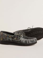 Junior Cruise loafer in black distressed leather