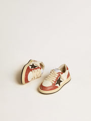Ball Star Junior in nappa with black star and red leather inserts