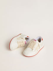Junior Ball Star in leather with cream-colored star and red leather heel tab