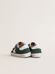 Old School Junior in green suede with white leather star and heel tab