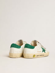Old School Junior with green suede star and heel tab