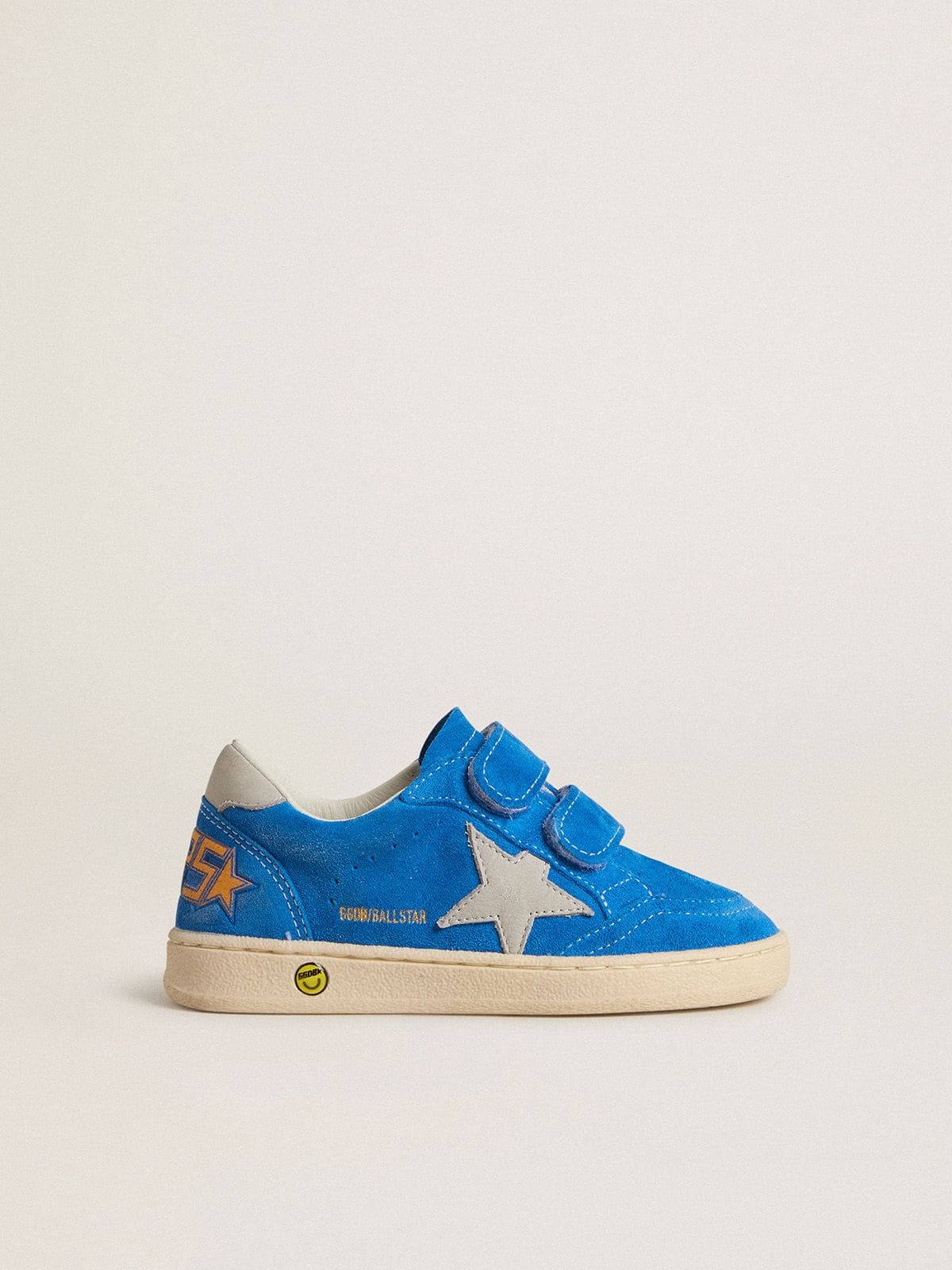 Young Ball Star in light blue suede with gray nubuck star and heel tab